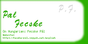 pal fecske business card